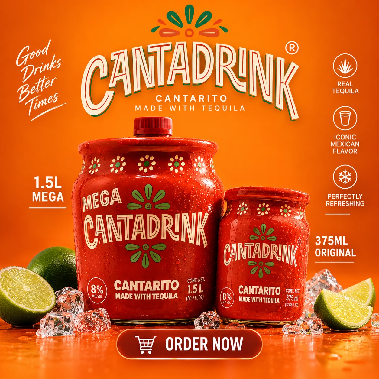 CantaDrink cantarito made with tequila, Mega and Original sizes